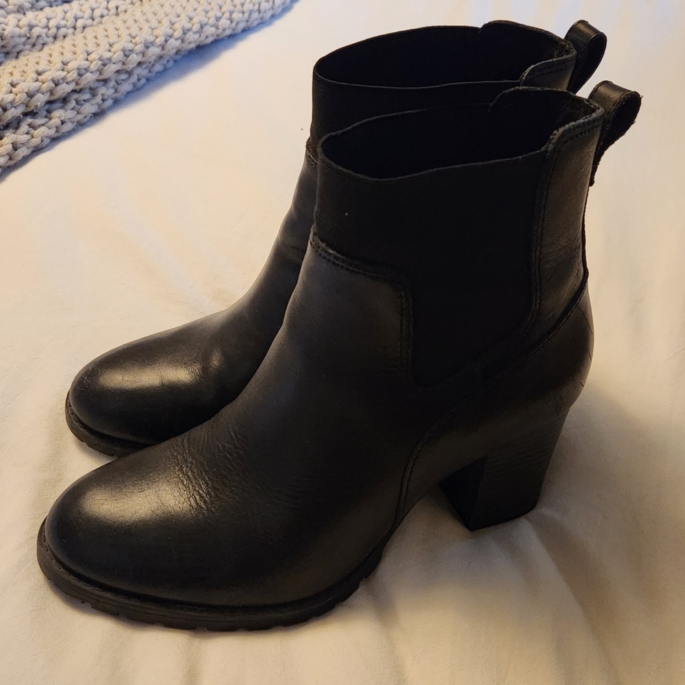 Clarks Black Leather Ankle Boots